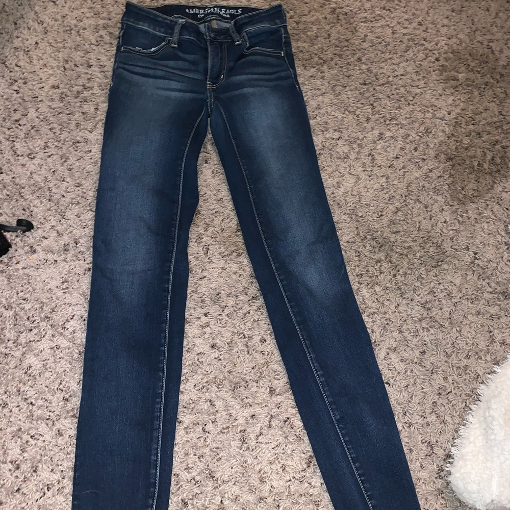 Dark regular jeans , size 00 , work a few times